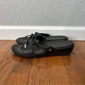 Crocs Patricia Wedge Sandals Slip On Shoes Women’s Size 9 Black